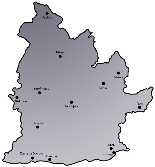 Mapa - Nitriansky kraj