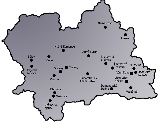 Mapa - Žilinský kraj