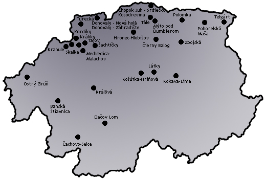 Mapa - banskobystrický kraj