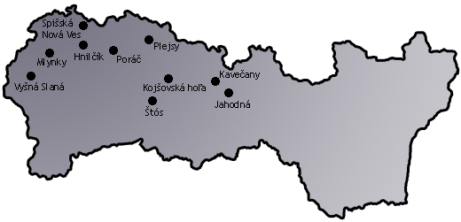 Mapa - košický kraj
