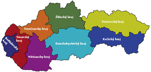 Mapa - kraje